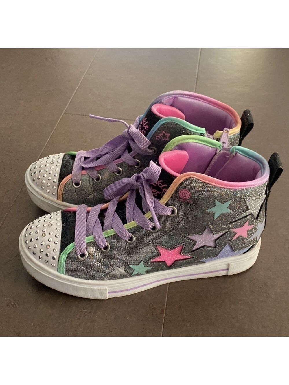 Sketchers twinkle toes high top shoes size 2.5